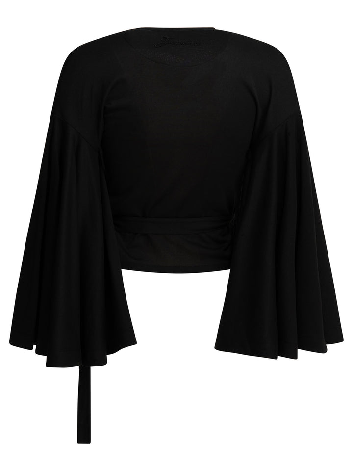 Jacquemus Casual Wrap-Around Top Tops - Black | f33a3deac81b6c5056303556c7229a8728f991dc