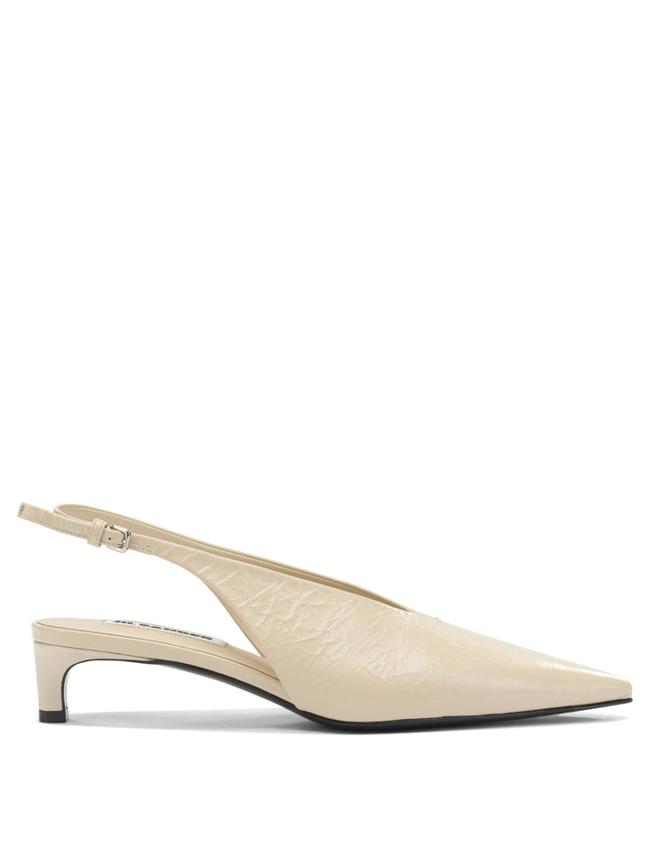 Jil Sander Leather Slingback Heeled shoes - Beige | 04e3c5f8ef54c869850c4e27c918cf9bf2637581