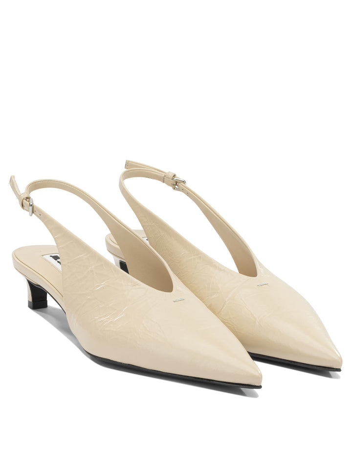Jil Sander Leather Slingback Heeled shoes - Beige | f1c7cbcc5b60b40e46cbb3cd7938f5f158cccc4c