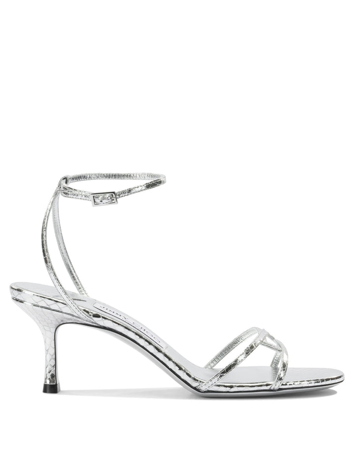 Jimmy Choo Leo 100mm Sandals - Silver | 543745c5c5a0c803c496a6e1eb28a0bb308e04dc