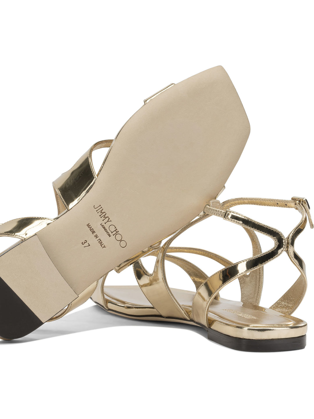 Jimmy Choo Ayla Flat Sandals - Gold | 73d67803ffba3cbae157b84aebedbc0c6f2b5670