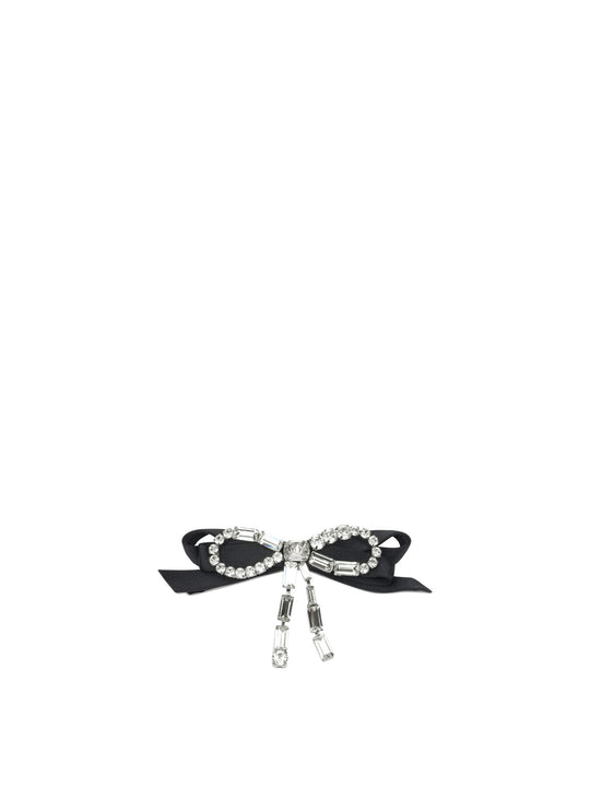 Crystal Bow Hair Accessories Black