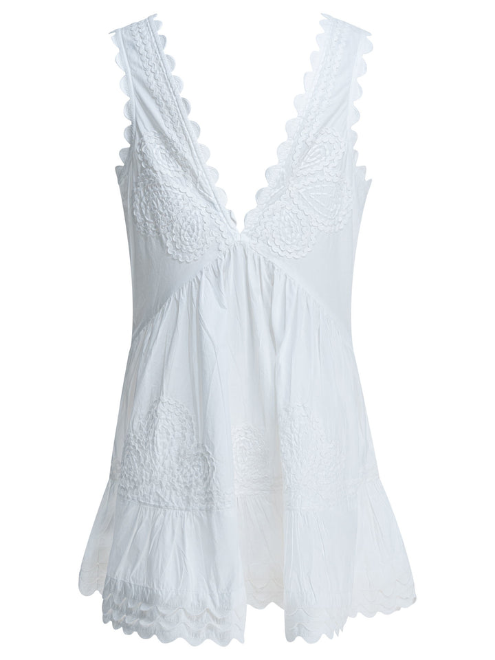 Juliet Dunn Short A-Line Dress Dresses - White | ed4f4283a788c78f78cfebbbbd144789f876a5b8