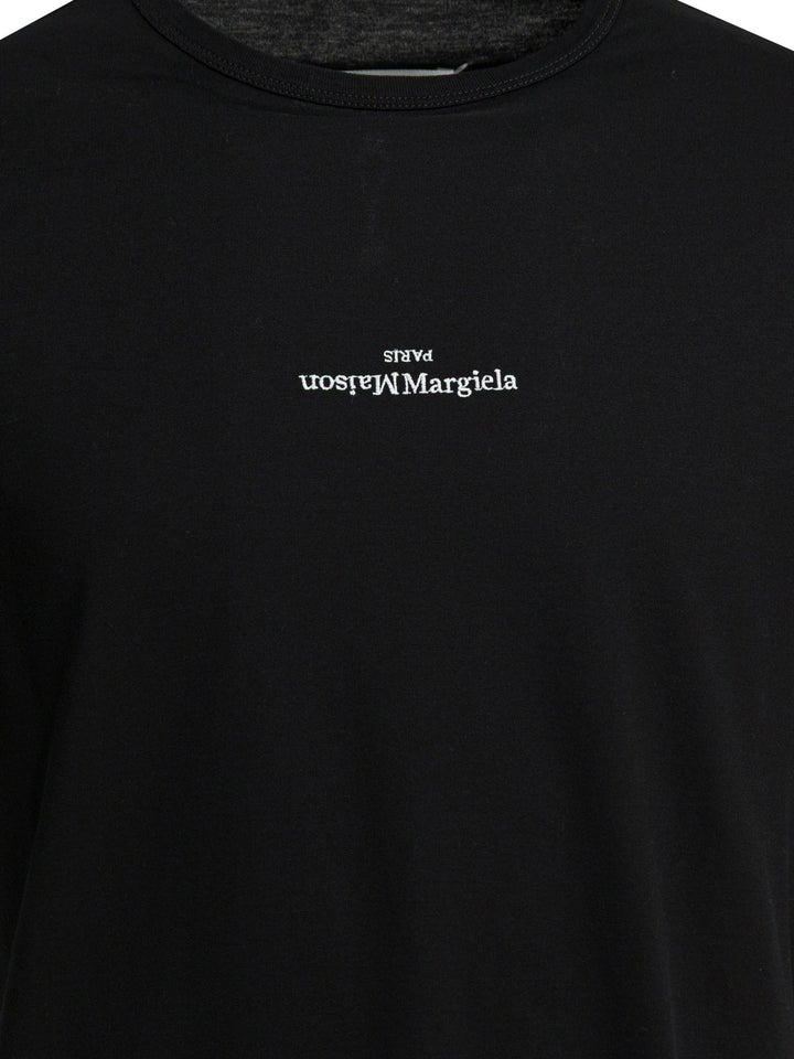 Maison Margiela Short-Sleeved T-Shirt With Logo T-shirts - Black | 6d0b08effadead536c7003b071cd15a8f83826b8