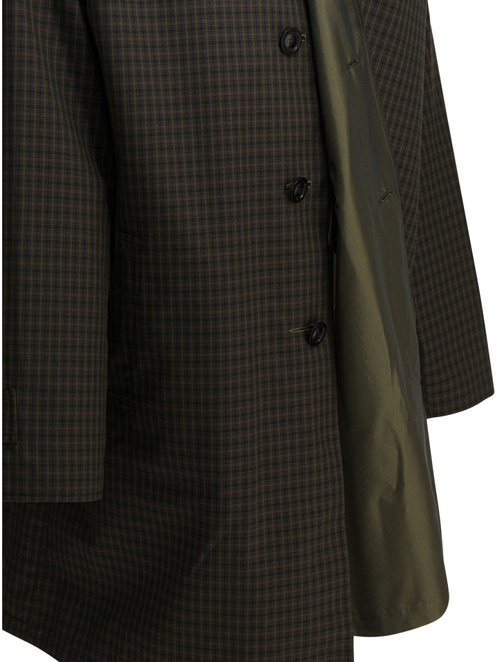 Maison Margiela Plaid Raincoat Jackets and Coats - Green | 3031d95b7b31e0405f8a1568e6a8b842bb8827f4