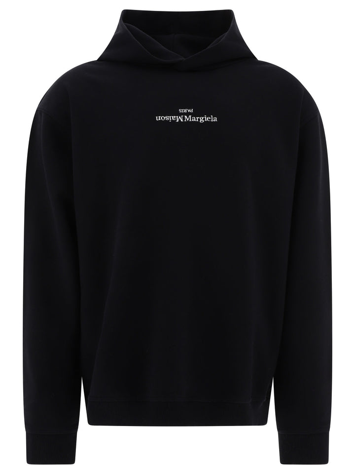 Maison Margiela Hoodie With Logo Sweatshirts - Black | e02b8f91a82fab2942befcba97f969cc06eb3eb2
