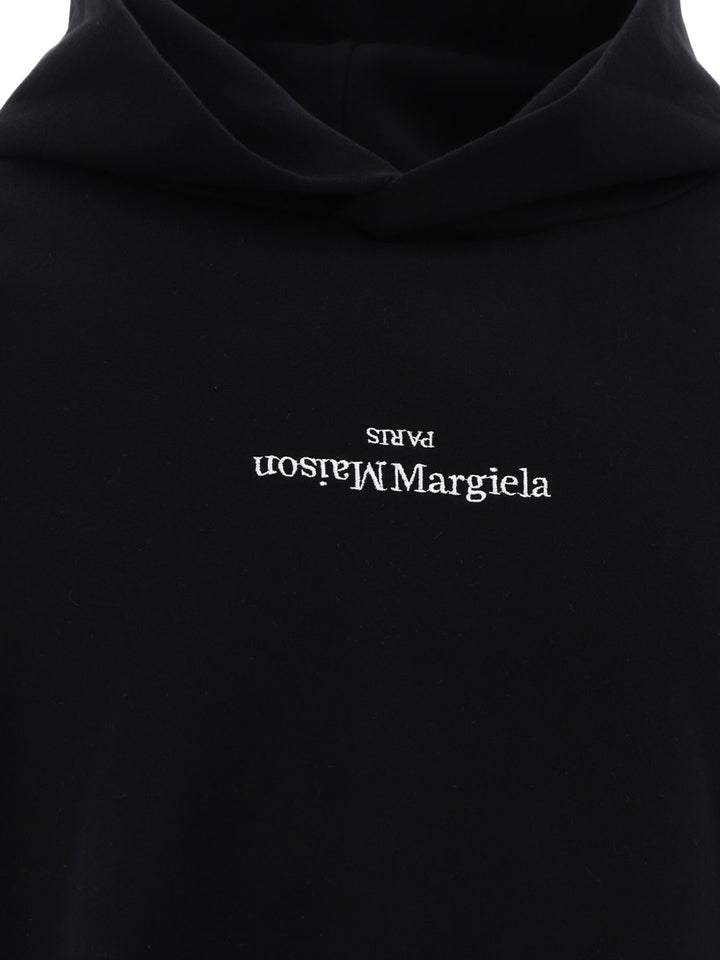 Maison Margiela Hoodie With Logo Sweatshirts - Black | 009d9842bc9b8da0f4be96cd27157f2a4138cced