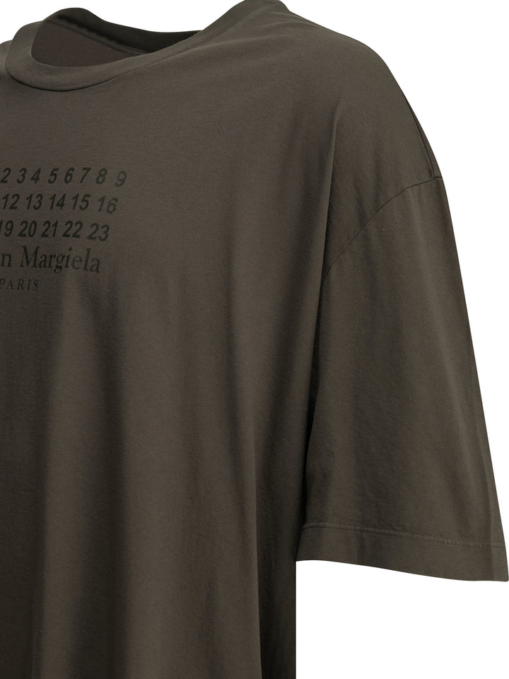 Maison Margiela Crew-Neck T-Shirt With Logo T-shirts - Grey | 34eebdc9814a0f70f92b34f0b2ad3f9333108455
