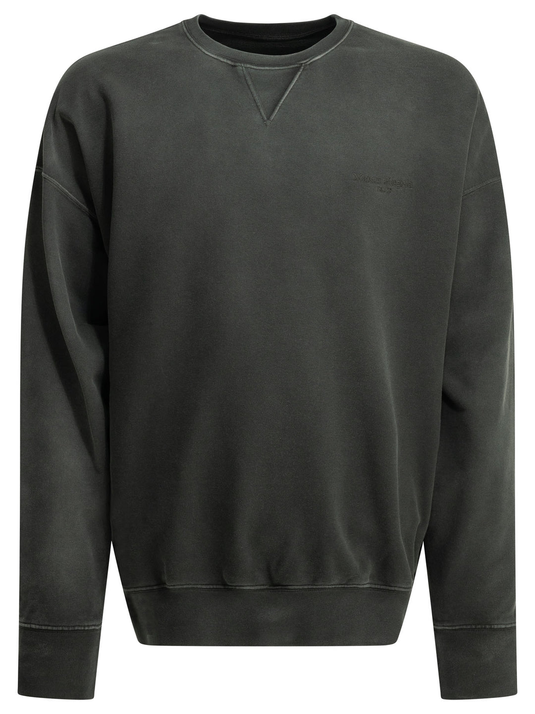 Maison Margiela Crewneck Sweatshirt With Logo Sweatshirts - Black | f73ecd4135168edd78b7c3dc835defff5560ced9