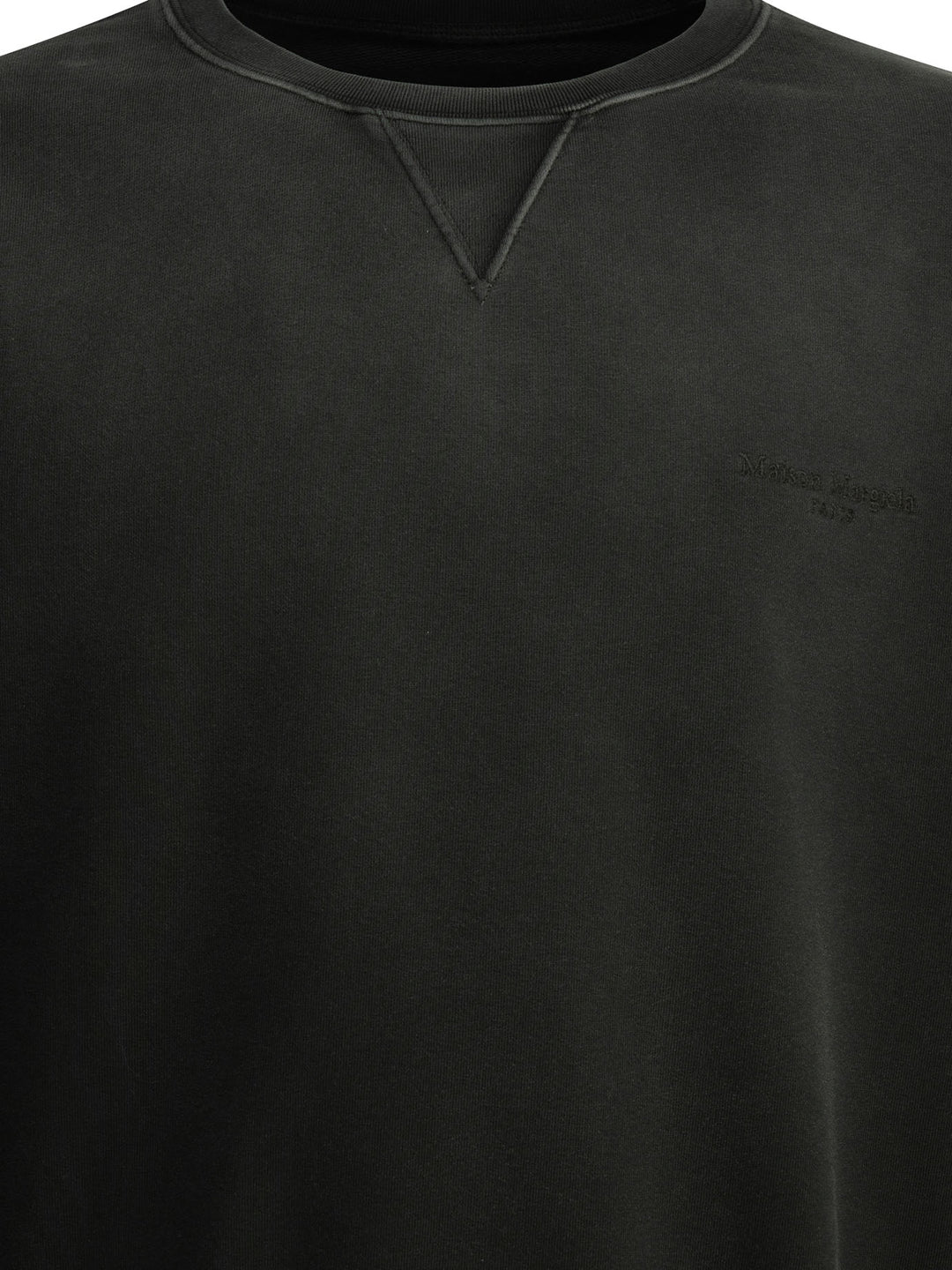 Maison Margiela Crewneck Sweatshirt With Logo Sweatshirts - Black | 1a3357829eb4d927638d7fd65c8767ede02b3846