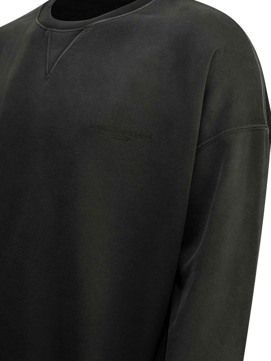 Maison Margiela Crewneck Sweatshirt With Logo Sweatshirts - Black | efaa9c13d0e29562f2620c17c013c9e357c23b7d