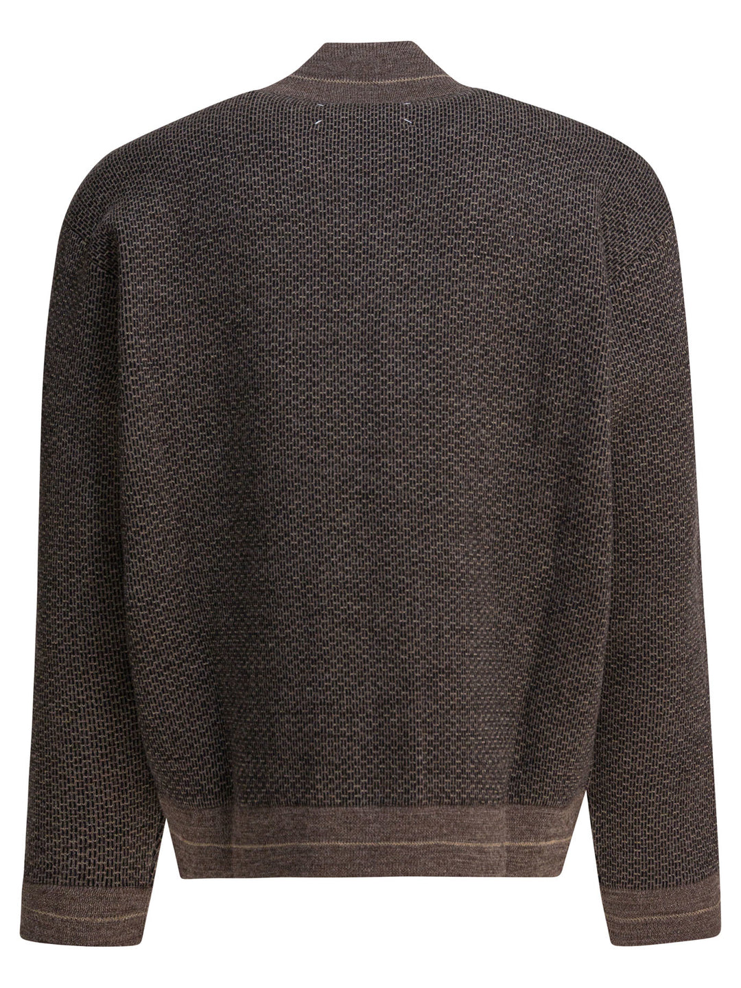 Maison Margiela Wool Zipper Sweater Knitwear - Brown | 855e30a890ed32fe9beecd6cf05667a4c110346b
