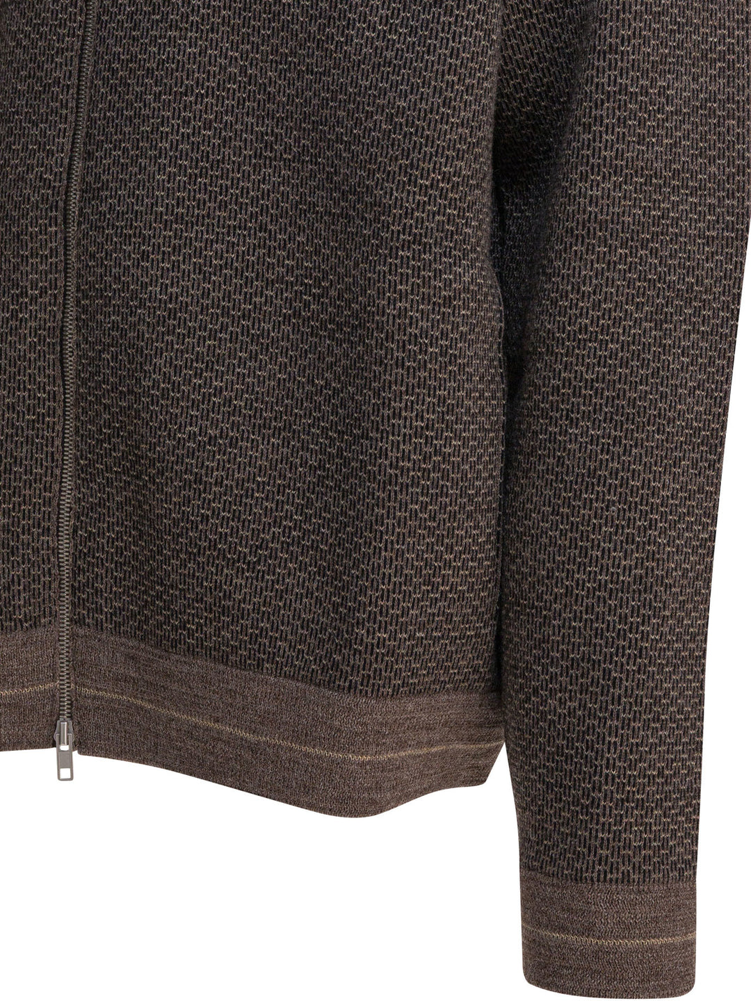 Maison Margiela Wool Zipper Sweater Knitwear - Brown | 6c666e6ef6cb1d417916affb17eed77a0b8497ce