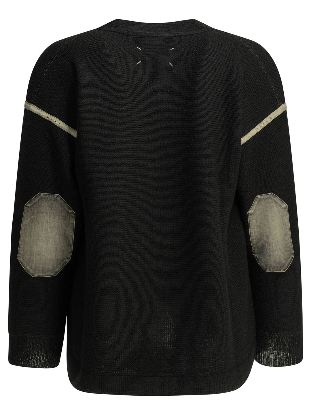 Maison Margiela Wool Cardigan With Patches Knitwear - Black | 4728ab2f876a80c6a4f9a71c05ea45f843287183