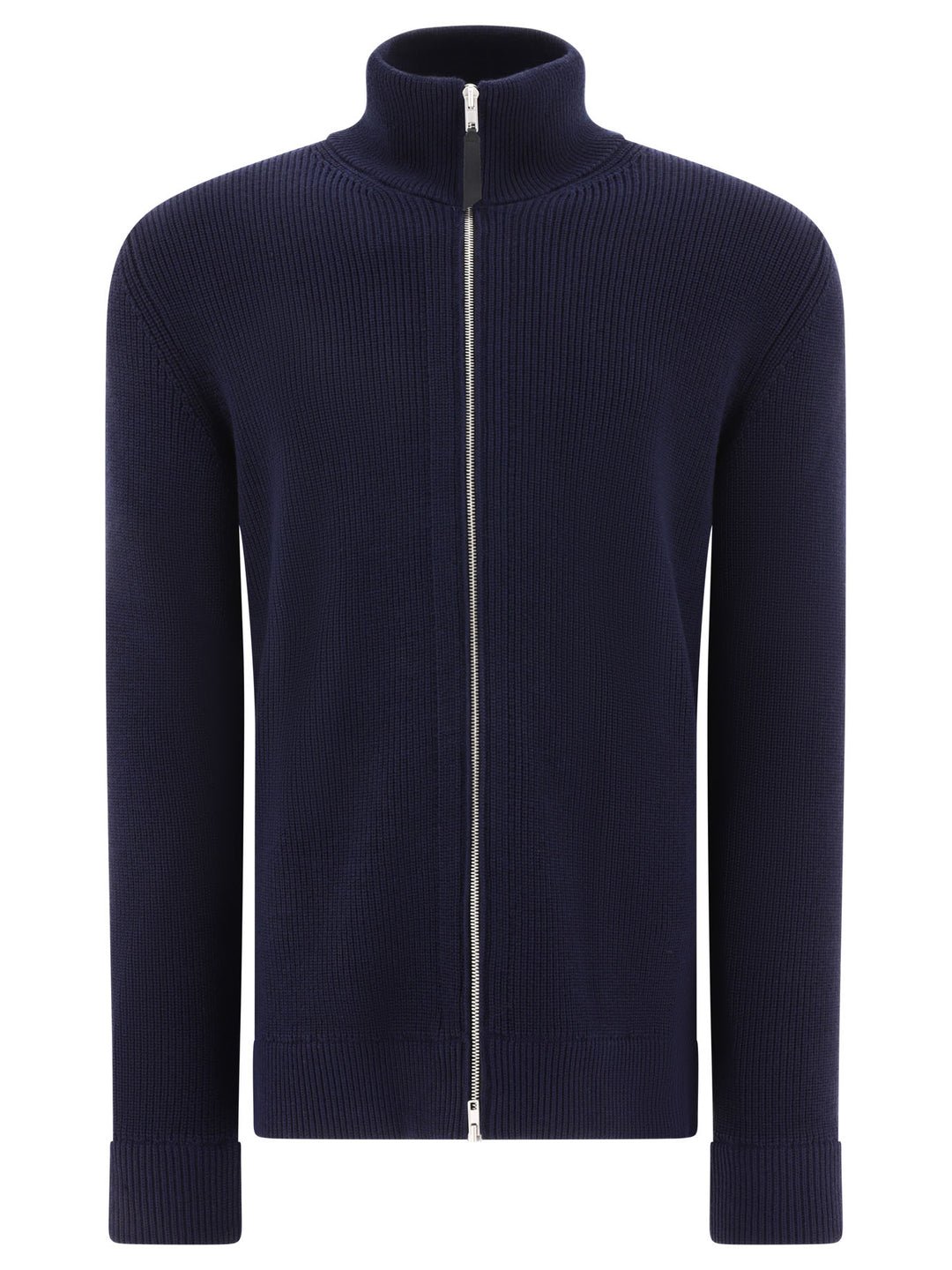 Maison Margiela Cotton And Wool Zippered Malgione Knitwear - Blue | 224ab10d678257daeff4835f42dcc3cfcb9d5f26