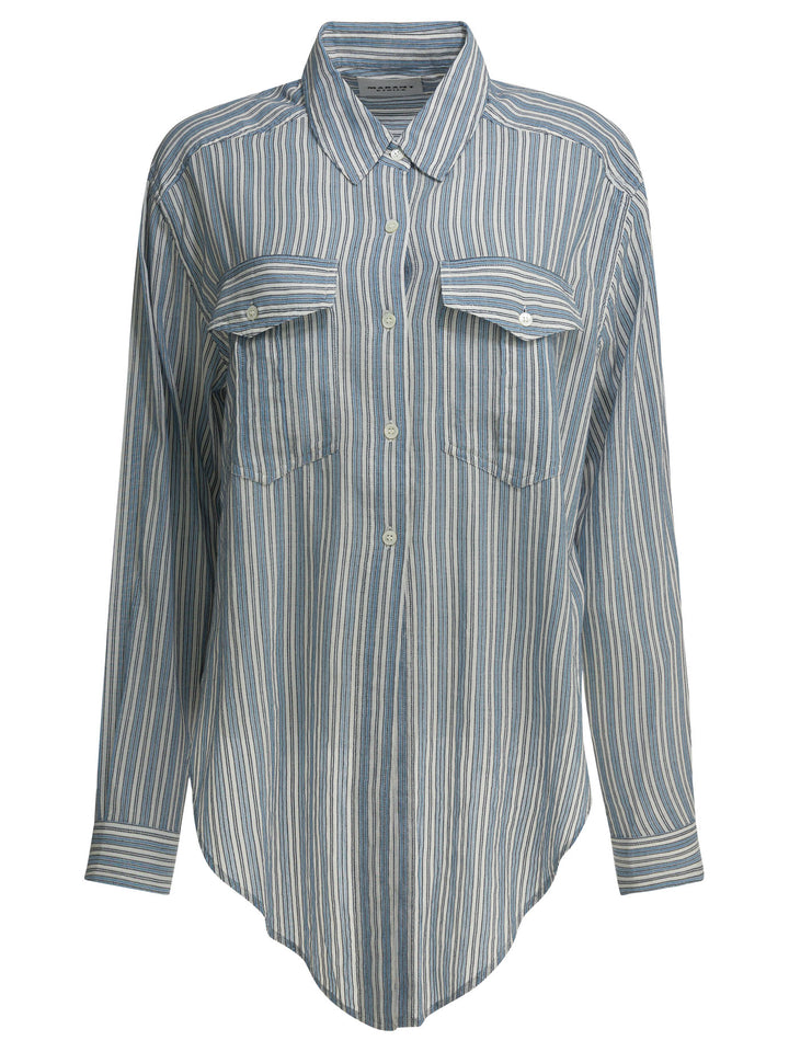 Marant ÉToile Nath Shirts - Blue | 9acb22bf357f902eb8147049889c6e4eab812ba0
