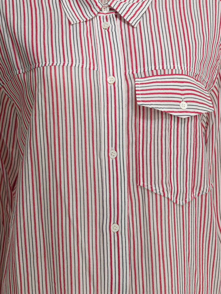 Marant ÉToile Striped Chemisier Dress Dresses - Red | 4e24b2ed54a19d58f0637121e06113640ccae7e0