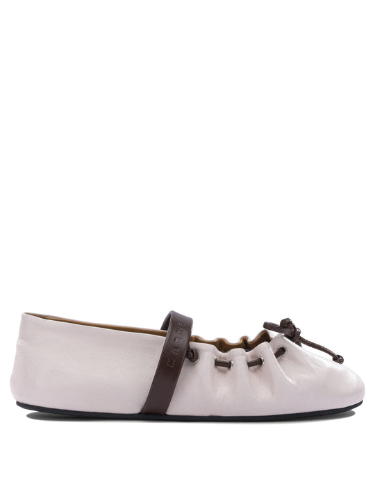 Mary Jane Leather Ballet Flats Ballerinas Pink