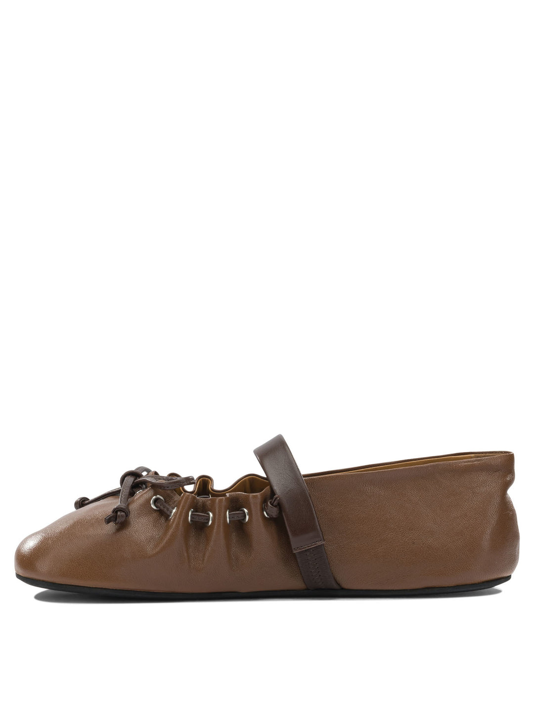 Marni Mary Jane Leather Ballet Flats Ballerinas - Brown | 708c653d58c3aa32765332384d93fc5e9ff88e36