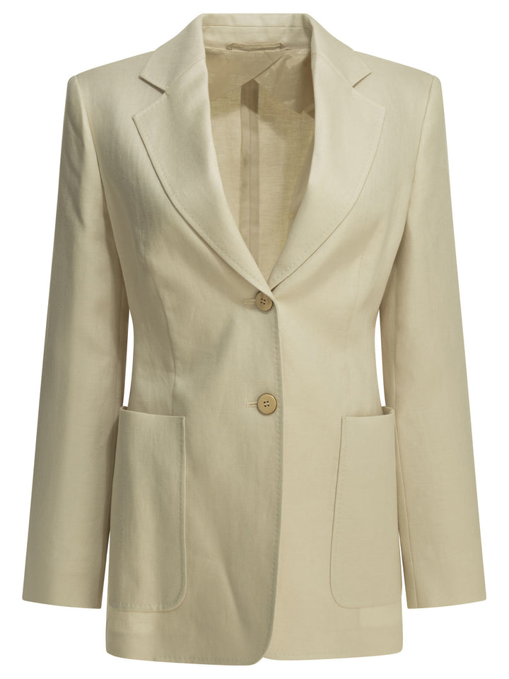 Max Mara Pure Linen Blazer Jackets and Coats - Beige | 7e2371aae40481e141a57f744d6a8f32f27248c6