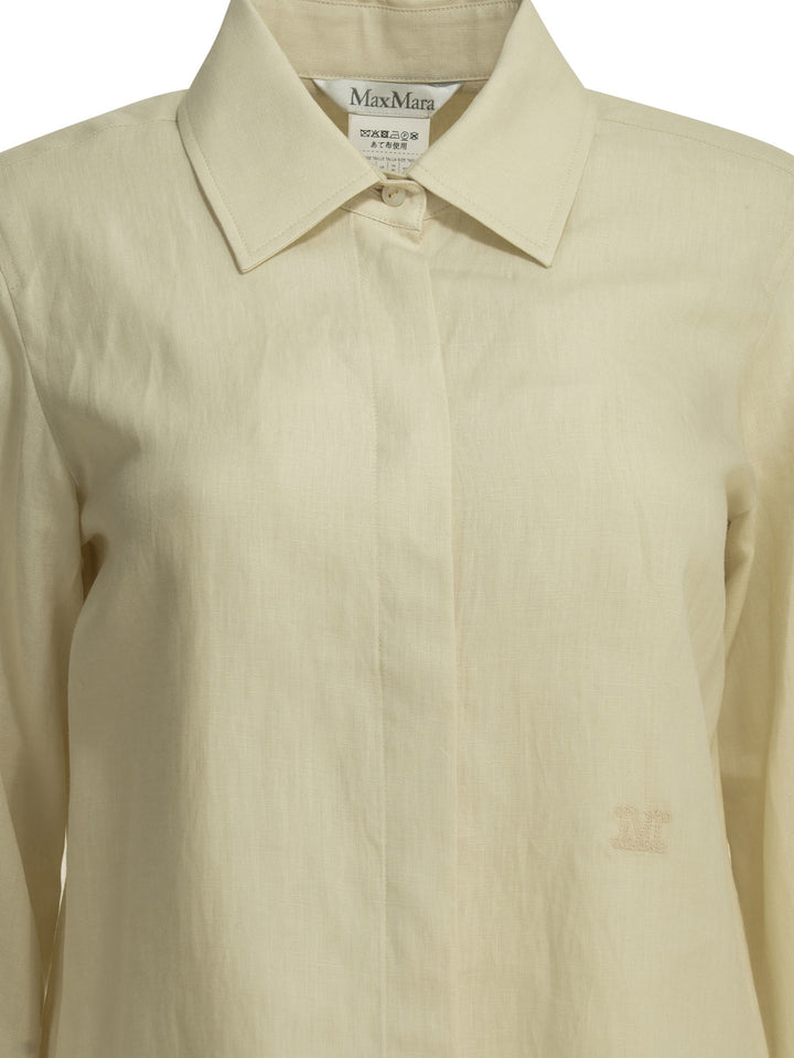 Max Mara Casual Linen Shirt Shirts - Beige | 932ba384e0cb0644b69ef2f4b506fb82214d27f7