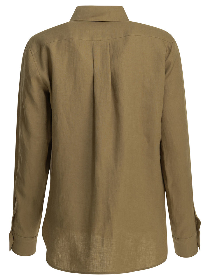 Max Mara Casual Linen Shirt Shirts - Brown | 6e00446d8d98af9cbbcba6250cc4c480f0a43ad2