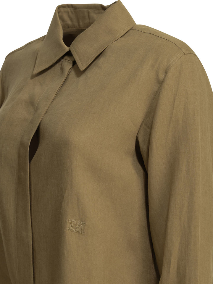 Max Mara Casual Linen Shirt Shirts - Brown | dc4564e7c0d19cc78b1eb261719338b956cf60b8