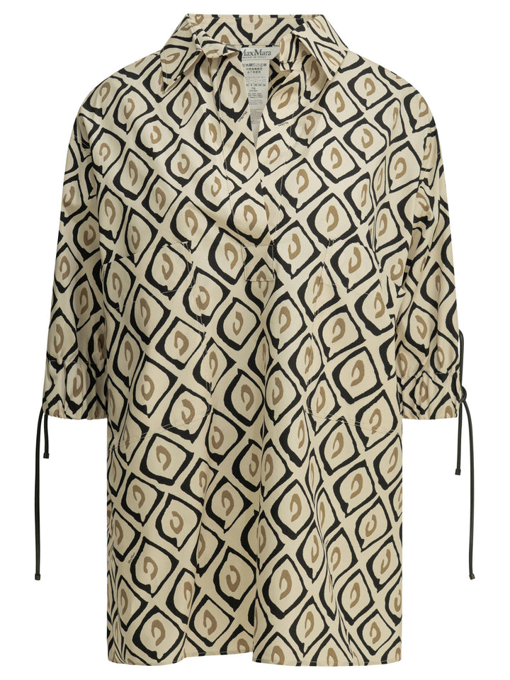 Max Mara Casual Printed Cotton Shirt Shirts - Beige | 385a0606d20561584ee2145fb03f495e9b023166