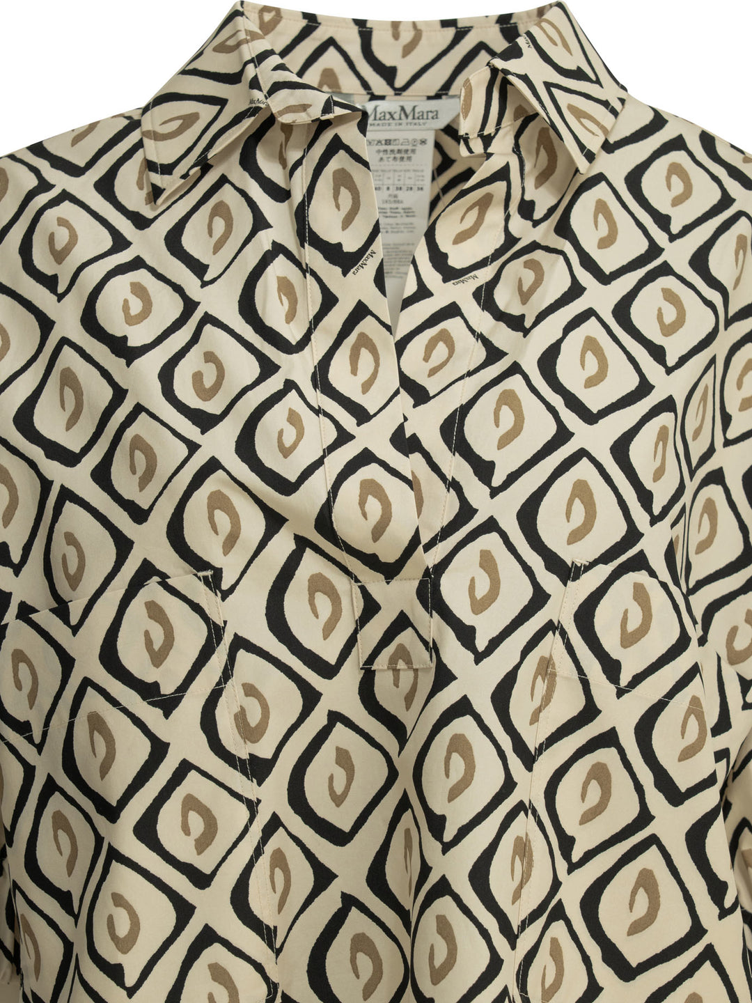 Max Mara Casual Printed Cotton Shirt Shirts - Beige | cffd34226ae69308ebd687c91cff4130758d6d5a