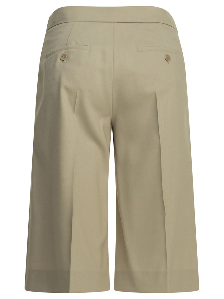 Max Mara Formal Wool Shorts - Beige | 660cb2825ccfe9e0057f86a6b081c4542b174344