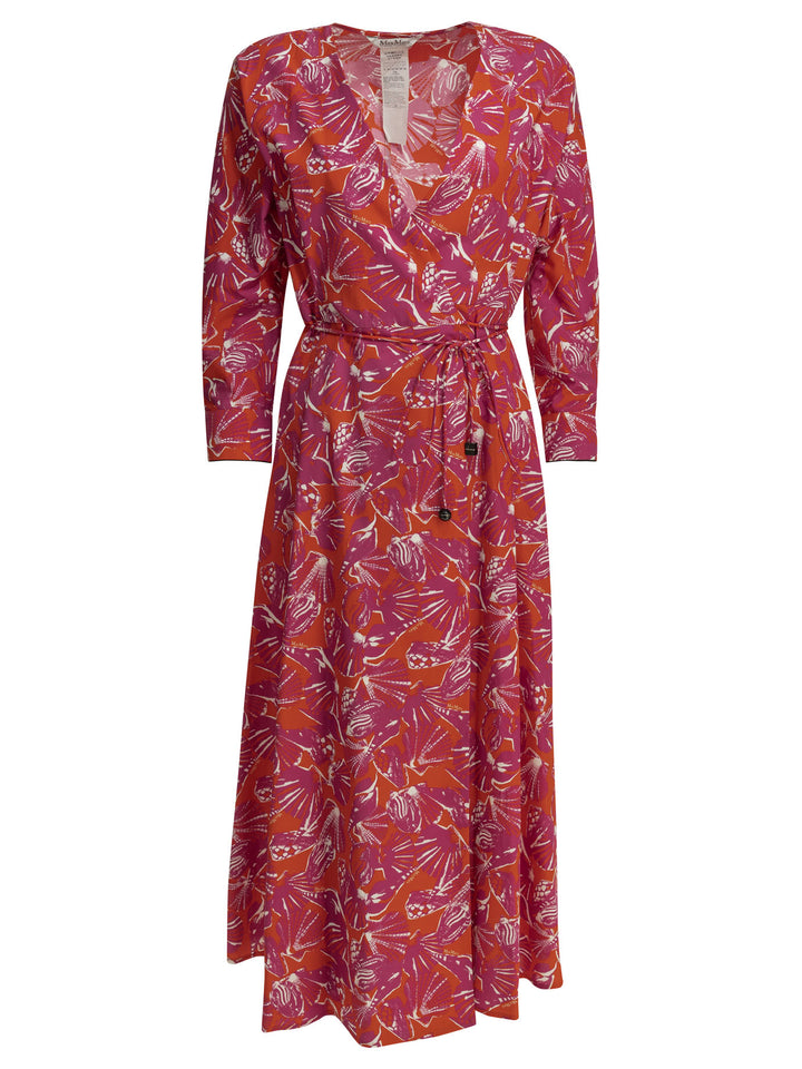 Max Mara Floral A-Line Midi Dress Dresses - Fuchsia | 3b85b6aafc9249aa488bc64ba580f948a2eb2cd5