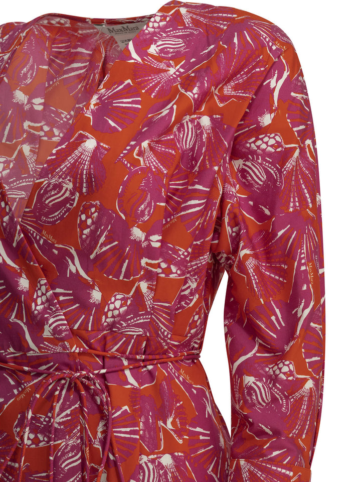 Max Mara Floral A-Line Midi Dress Dresses - Fuchsia | 4de7a3fdb35ff73cad6f700627108d848ac42a11