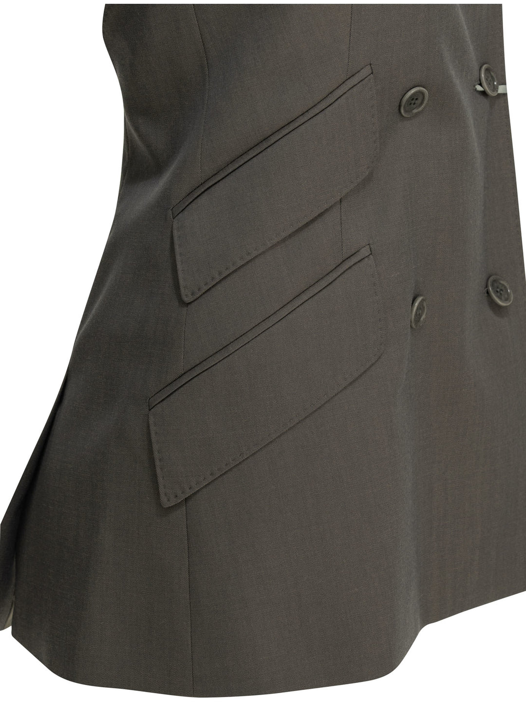 Max Mara Wool Sleeveless Jacket Jackets and Coats - Grey | aa47720d9e5cf3302760f0b293ee1a662633a38c