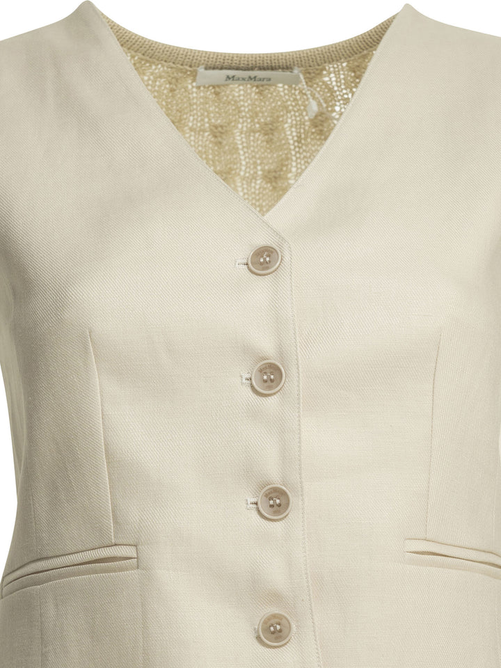 Max Mara Linen And Knitted Vest Knitwear - Beige | e8f4ba10e1742f1410c8eb79531fbdd9823a6cb7