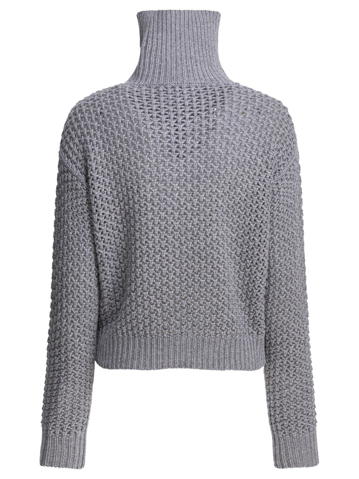 Max Mara Wool Blend Half-Zip Sweater Knitwear - Grey | ca298b3ed1f201864ad427d7b418a3568047ffef