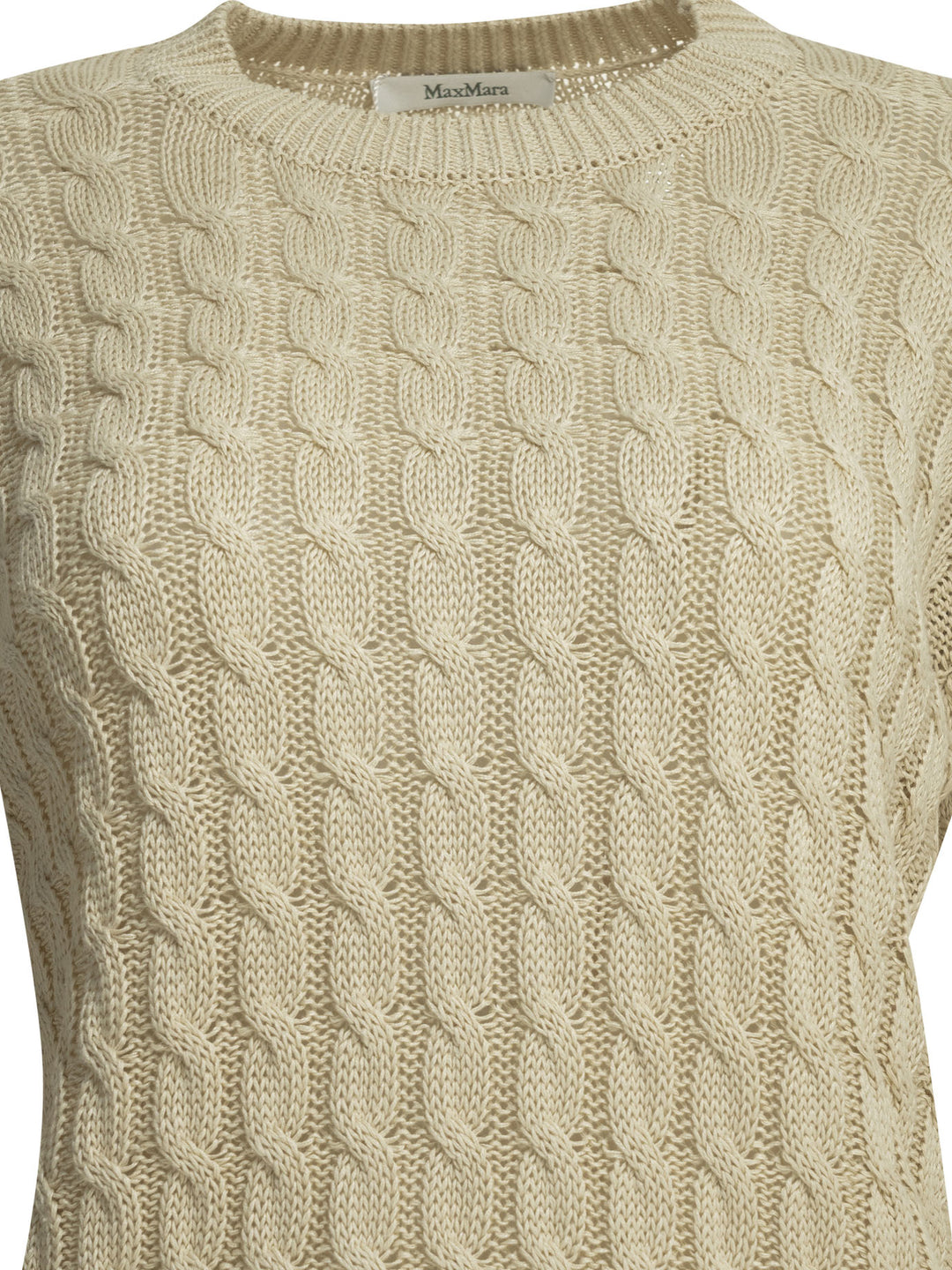 Max Mara Linen Cable-Knit Sweater Knitwear - Beige | ca5737961c0028b350da8b696330fe7b429a9259