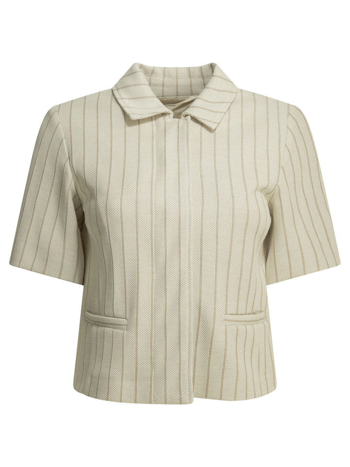 Max Mara Pinstripe Blazer Jackets and Coats - White | 27f825cd90996d9f5b8c6f6060697d644987f577