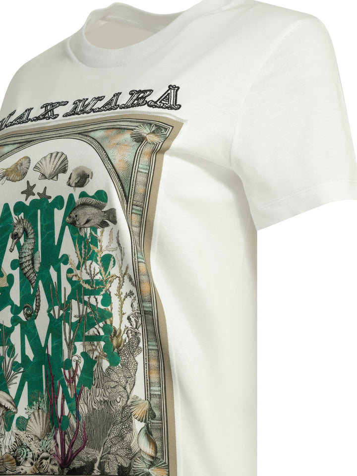 Max Mara Crew-Neck T-Shirt With Logo T-shirts - White | 2c8c384e93c025eb83e5fa8d76d80ac30beaea9b