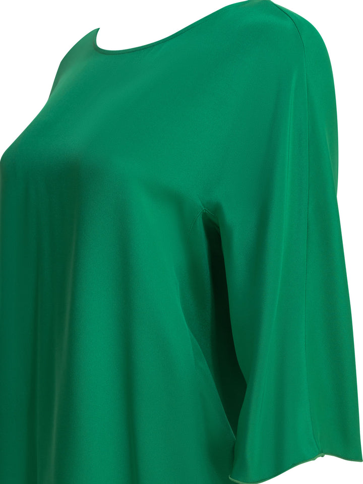 Max Mara Pianoforte Silk Blouse With Reverse Bow Shirts - Green | 5f8be3cd1189f0f6c19dbac527e30f1fef16dbc0
