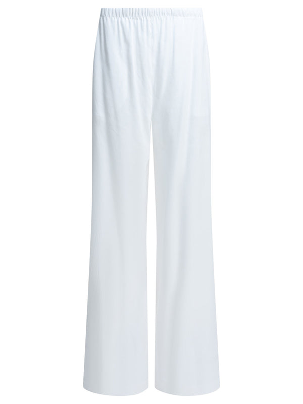 Casual Linen Blend Pants Trousers White