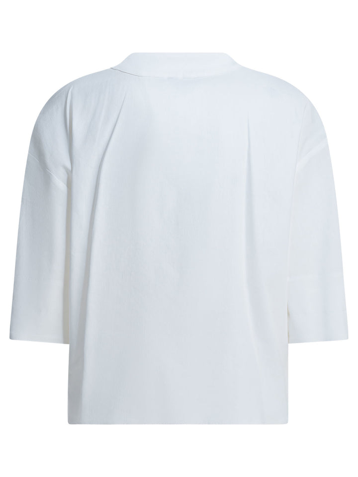 Max Mara Pure Linen Blend Blouse Shirts - White | b005c427df9192c9d0177b6b324a17e9537c2da4