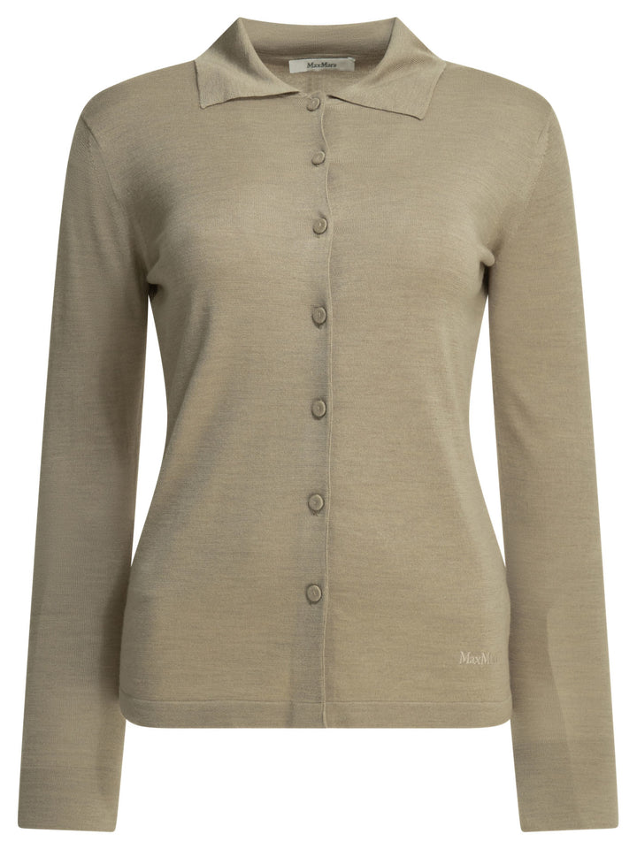Max Mara Pure Silk Blend Cardigan Knitwear - Beige | ef012510c301028b2142b018ef8203dcf792aefe