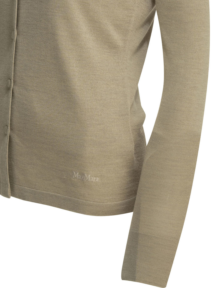 Max Mara Pure Silk Blend Cardigan Knitwear - Beige | 897fb7abb236d4ebf804a4184d3b98e7abcc8f92