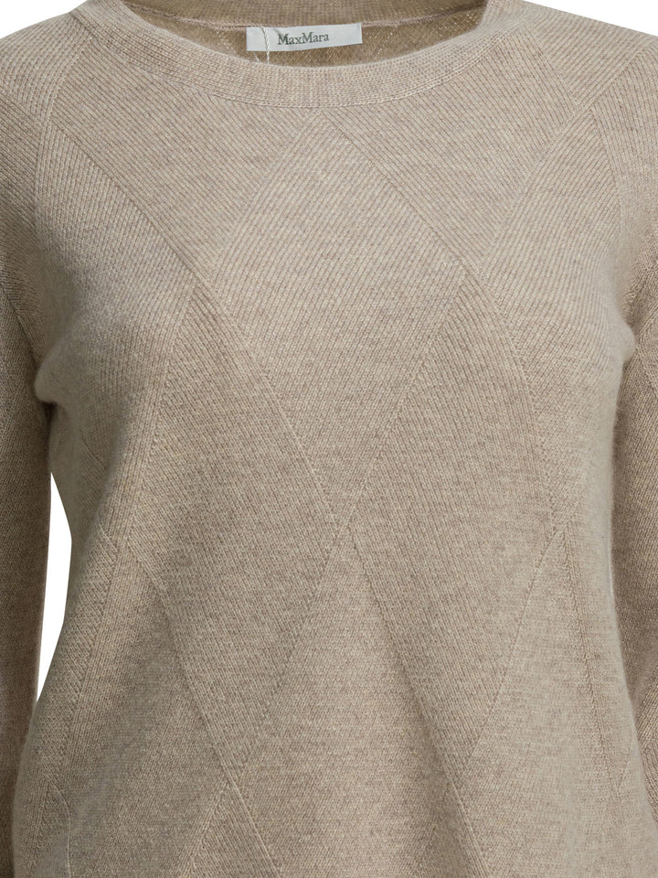 Max Mara Pure Cashmere Crewneck Sweater Knitwear - Beige | f55aa4f0e34d483ddcb3814bc549e9e755bf0d2f