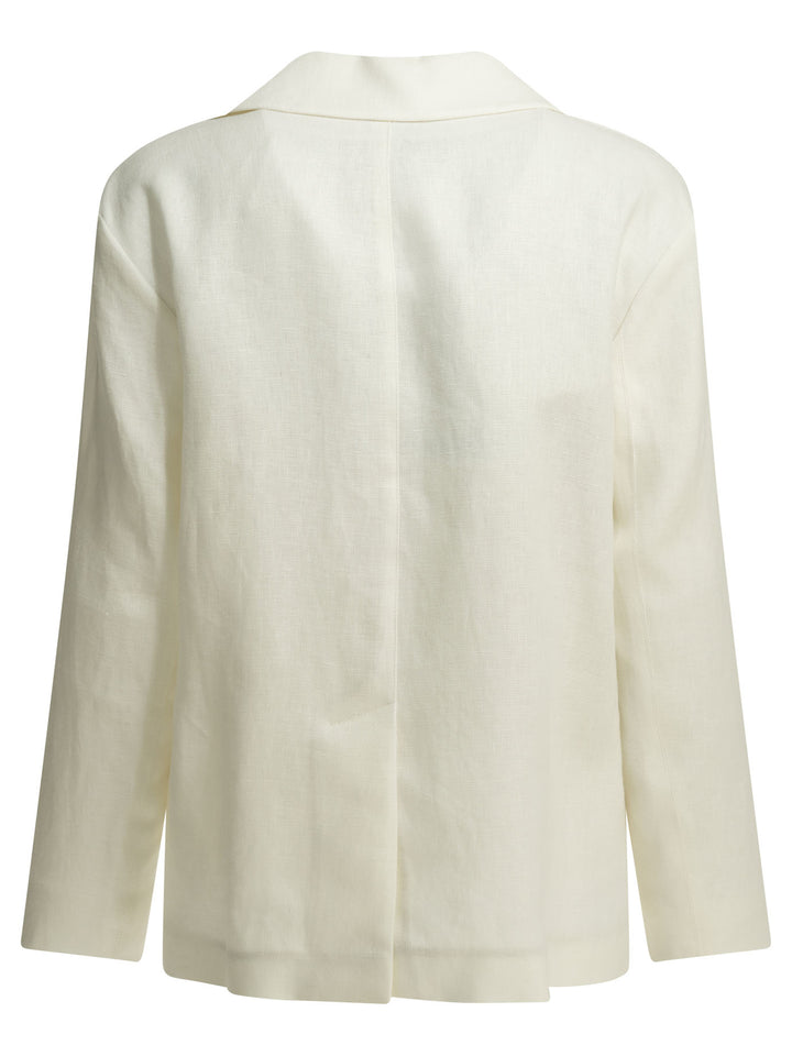 Max Mara S Linen Blazer Jackets and Coats - White | db0b05dcf22e62ec2c1c609001e74fc8bfca2878