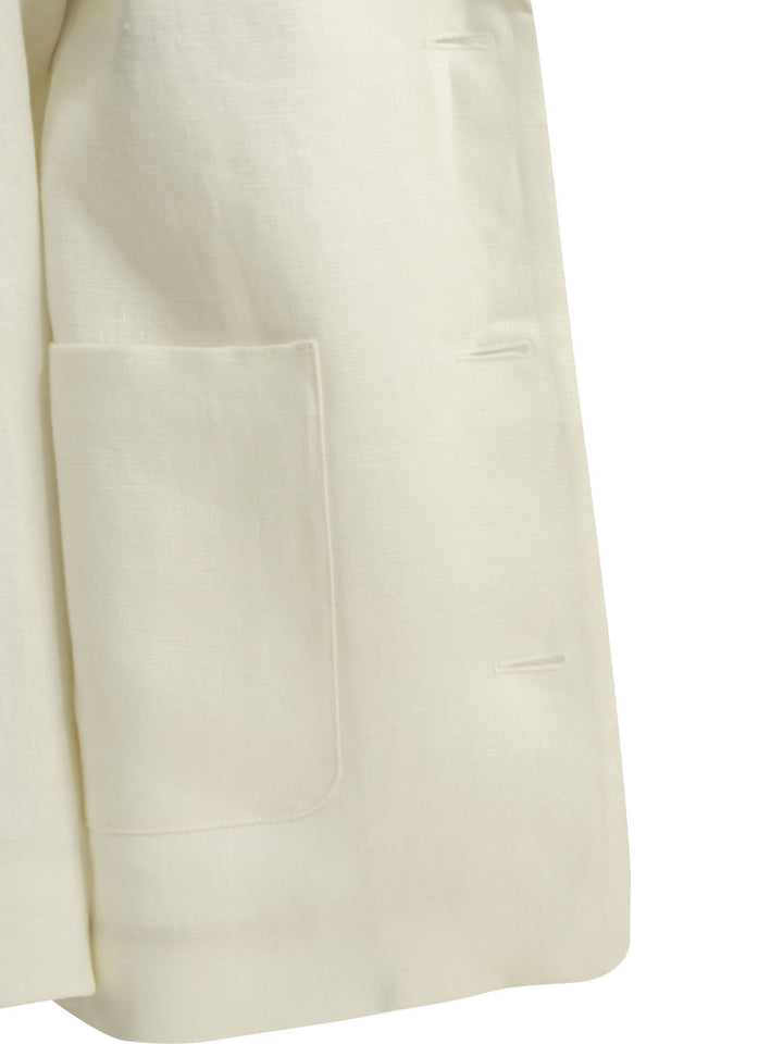 Max Mara S Linen Blazer Jackets and Coats - White | 70f6da0ef4e8226972117bfde2e79dd9070eabd4