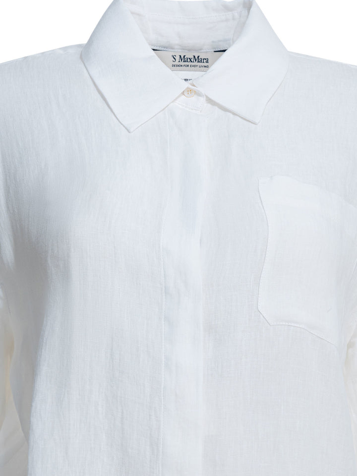 Max Mara S Casual Linen Shirt Shirts - White | ba750f94ca7fc1b93fafe86a8ca7e085a8465b29