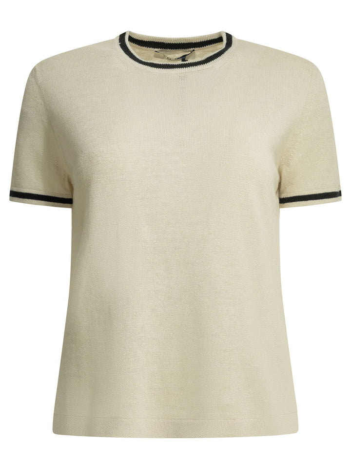 Max Mara S Linen Crew-Neck Sweater Knitwear - Beige | 63cb6bd616d80ed3de0598c2fbc7b3f2c7299872