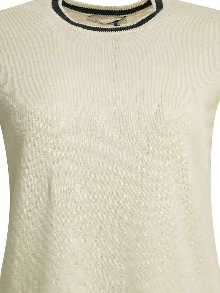 Max Mara S Linen Crew-Neck Sweater Knitwear - Beige | e53a545033130521231f998b297efea94754cf89