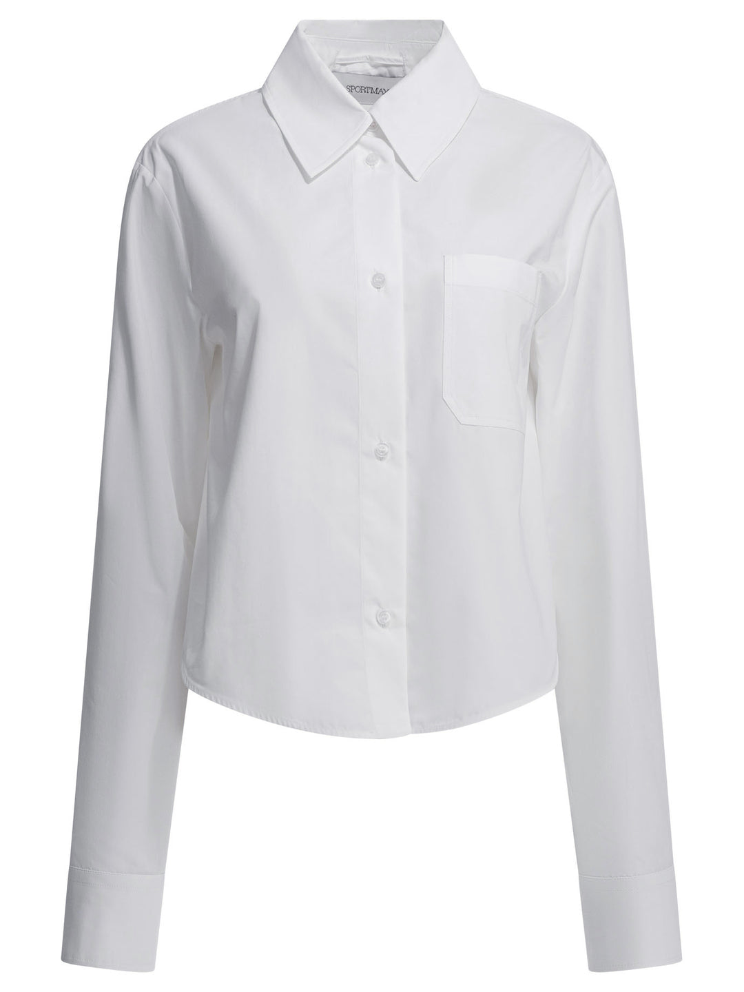Max Mara Sportmax Cotton Shirt With Pleated Back Shirts - White | d3bd93841fb0520b76b609baa7ed3ca4ac01c1bd